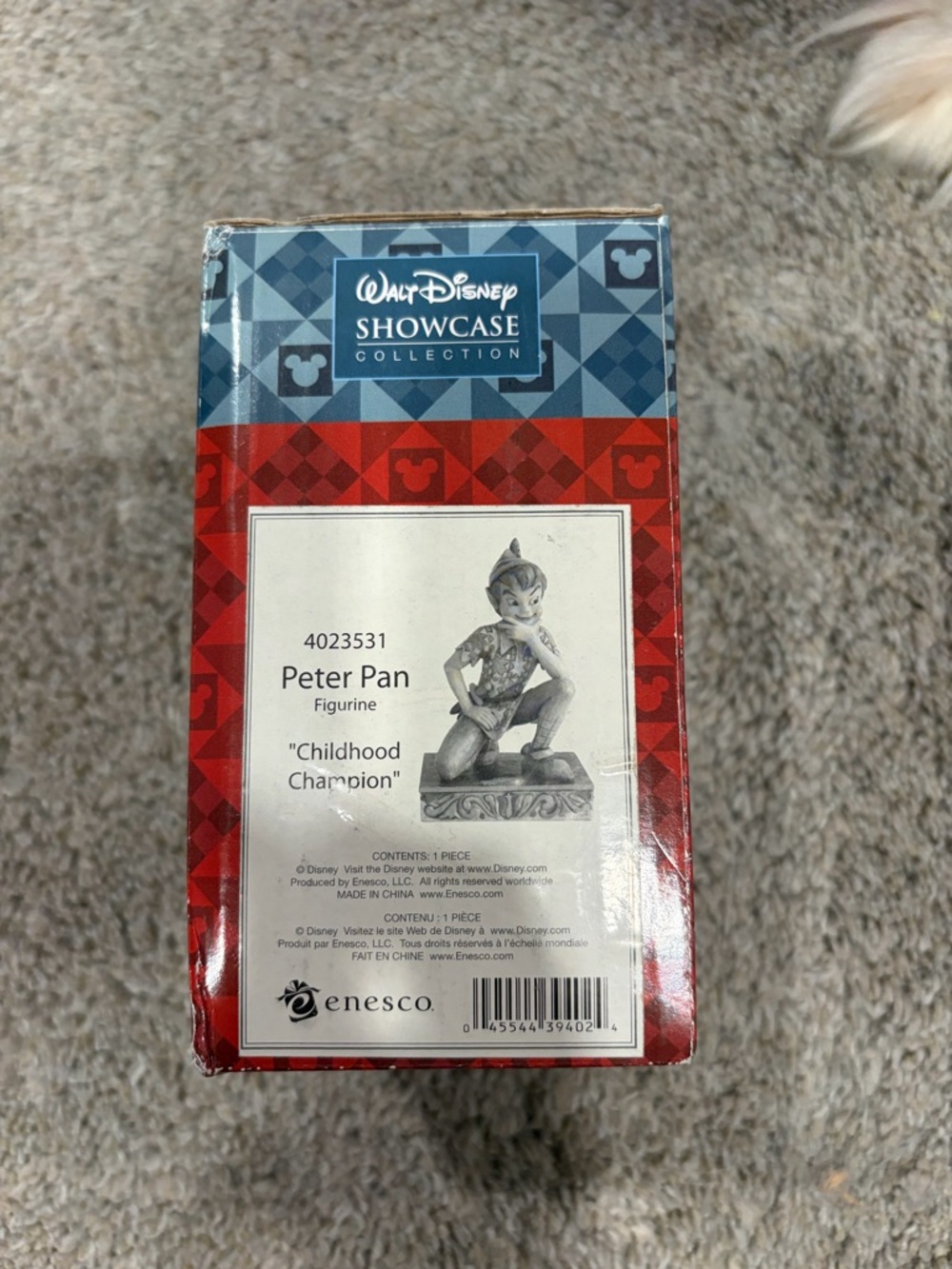 Walt Disney Showcase Collection Peter Pan Figurine Box - Red & Blue